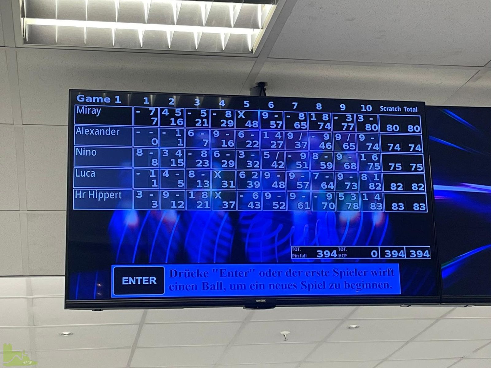 Gemeinsamer Bowlingabend der Klasse 10d